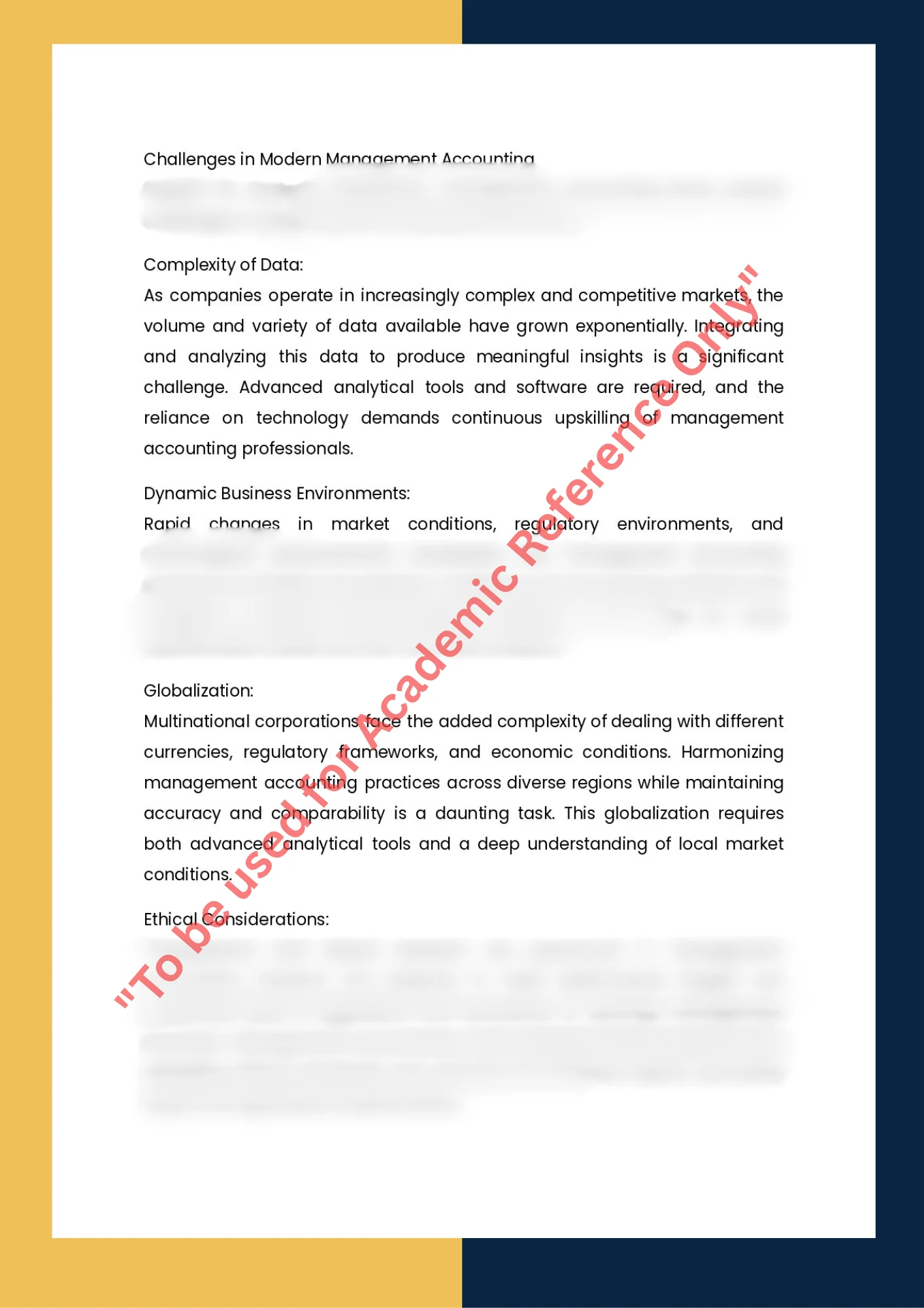 Assignment Sample Of Subject Management Accounting– ACCT1002 4